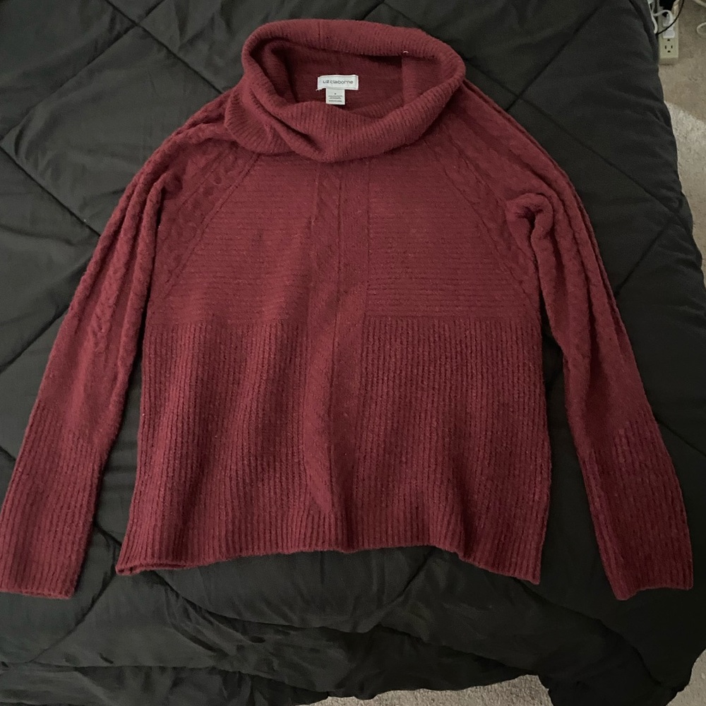 Maroon Cowl Neck Sweater
